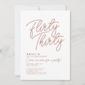 シンプル モダン フリーティー サーティー 誕生日 招待状 (正面)