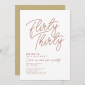シンプル モダン フリーティー サーティー 誕生日 招待状 (正面/裏面)