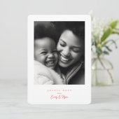 シンプル モダン フレーム 楽しい 赤と白のクリスマス シーズンカード (スタンド正面)