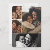 シンプル モダン フレーム 楽しい 赤と白のクリスマス シーズンカード (裏面)