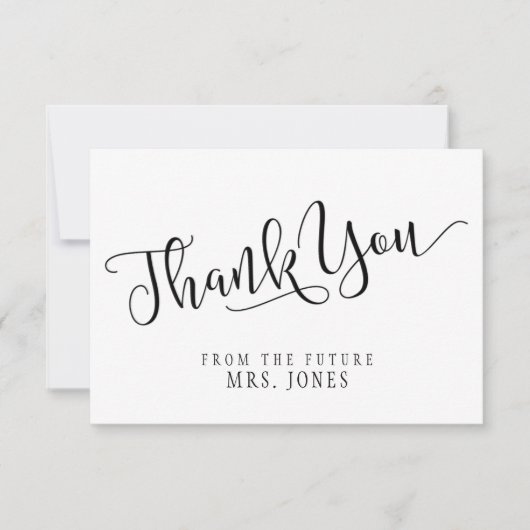 シンプル(&モダン)ブライダルシャワーフラットサンキューカード サンキューカード (正面)