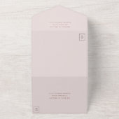 シンプル モダン ブラウン モノグラム アース トーン ウェディング オールインワン招待状 (外側)