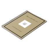 シンプル モダン ブラック タン スパイラル フォト ノートブック (左側)