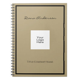 シンプル モダン ブラック タン スパイラル フォト ノートブック