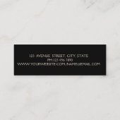 シンプル モダン ブラック・ドット・ゴールド インスタグラム スキニー名刺 (裏面)