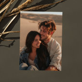 シンプル モダン ブラック&ホワイト オーバーレイ フォト ウェディング 招待状