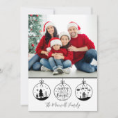 シンプル モダン ブラック ホワイト クリスマス フォト (正面)