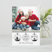 シンプル モダン ブラック ホワイト クリスマス フォト (スタンド正面)