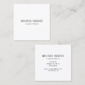 シンプル モダン ブラック & ホワイト スクエア名刺 (正面/裏面)