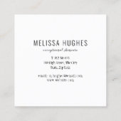 シンプル モダン ブラック & ホワイト スクエア名刺 (裏面)