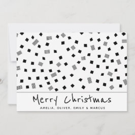 シンプル モダン ブラック ホワイト パターン メリー クリスマス