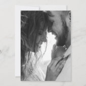 シンプル モダン ブラック ホワイト フォト スクリプト ウェディング 招待状 (裏面)