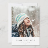 シンプル + モダン ブラック＆ホワイト  | ホリデー フォト カード (正面)