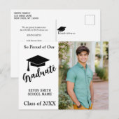 シンプル モダン ブラック＆ホワイト 発表 ポストカード (正面/裏面)