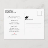 シンプル モダン ブラック＆ホワイト 発表 ポストカード (裏面)