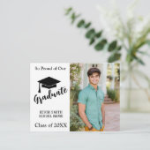 シンプル モダン ブラック＆ホワイト 発表 ポストカード (スタンド正面)