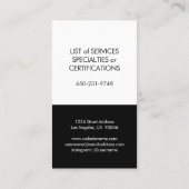 シンプル モダン ブラック ホワイト 縦 プレーン ミニマル 名刺 (裏面)