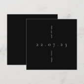 シンプル モダン ブラック＆ホワイト Save the Date 招待状 (正面/裏面)