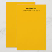 シンプル モダン プレーン プロフェッショナル アンバー イエロー 便箋 (正面/裏面)