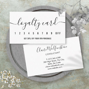 シンプル モダン プロフェッショナル ブラック アンド ホワイト ロイヤリティカード