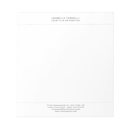 シンプル モダン プロフェッショナル ミニマル ノートパッド (正面)