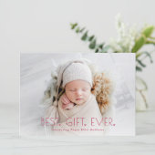 シンプル モダン ベスト ギフト 誕生発表 ピンク シーズンカード (スタンド正面)