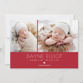 シンプル モダン ベスト ギフト 誕生発表 赤 シーズンカード (裏面)