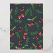 シンプル モダン ホリーバerry フォト 箔シーズンカード (裏面)