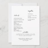 シンプル モダン ホワイト ウェディング ディテール 招待状 (正面)