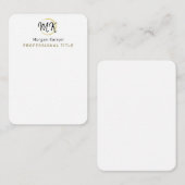 シンプル モダン ホワイト ゴールド エレガント テンプレート モノグラム (正面/裏面)