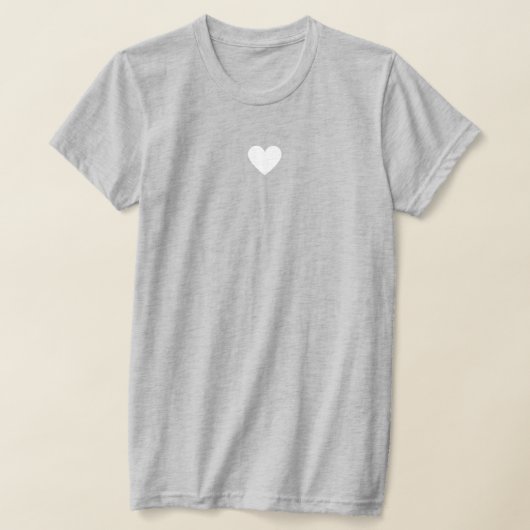 シンプル モダン ホワイト ハート Tシャツ (レイダウン)