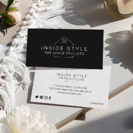 シンプル モダン ホーム ステージング ロゴ ブラック 名刺