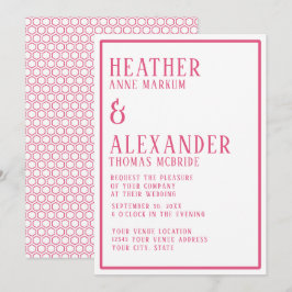 シンプル モダン ボールド カスタム カラー ヘキサゴン ジオメトリック 招待状