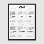 シンプル モダン マグネットカレンダー 2027 (正面)
