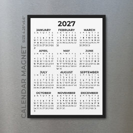 シンプル モダン マグネットカレンダー 2027