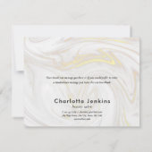 シンプル モダン マーブル 個人名入り ビジネス サンキューカード (裏面)