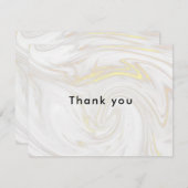 シンプル モダン マーブル 個人名入り ビジネス サンキューカード (正面/裏面)