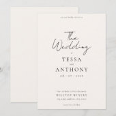 シンプル モダン ミニマリスト ウェディング 招待状 (正面/裏面)