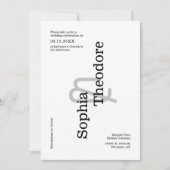 シンプル モダン ミニマリスト ウェディング QR コード フォト 招待状 (正面)