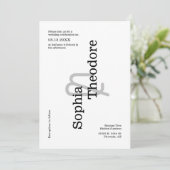 シンプル モダン ミニマリスト ウェディング QR コード フォト 招待状 (スタンド正面)