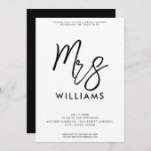 シンプル モダン ミニマリスト ブライズシャワー 招待状 (正面/裏面)