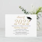 シンプル モダン ミニマリスト 卒業帽 招待状 (スタンド正面)