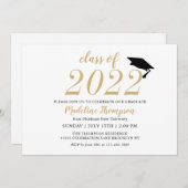 シンプル モダン ミニマリスト 卒業帽 招待状 (正面/裏面)