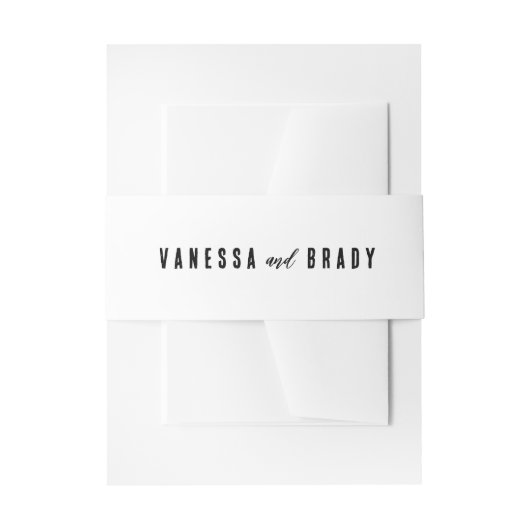 シンプル モダン ミニマリスト 腹帯 招待状ベリーバンド (正面例)