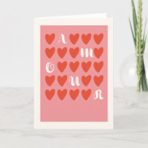 シンプル モダン ミニマル アムール バレンタインデー カード