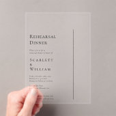 シンプル モダン ミニマル ウェディング リハーサル ディナー アクリル招待状 (インサイチュ (ポータブル))
