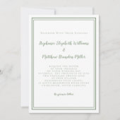 シンプル モダン ミニマル サージュグリーン シック ウェディング 招待状 (正面)