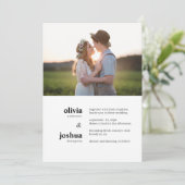 シンプル モダン ミニマル タイポグラフィー 2 フォト ウェディング 招待状 (スタンド正面)