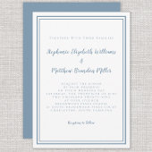 シンプル モダン ミニマル ダスティーブルー シック ウェディング 招待状