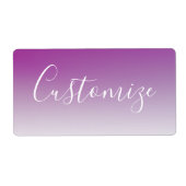 シンプル モダン ミニマル パープル オンブレ グラデーション ラベル (正面)